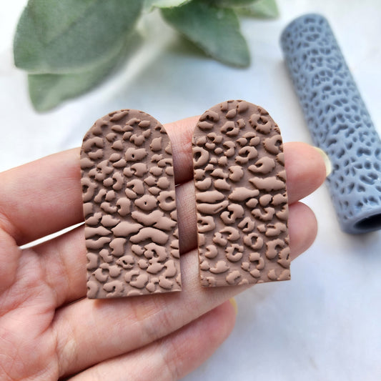 Polymer clay texture roller "Leopard" clay stamp 3D printed embossing