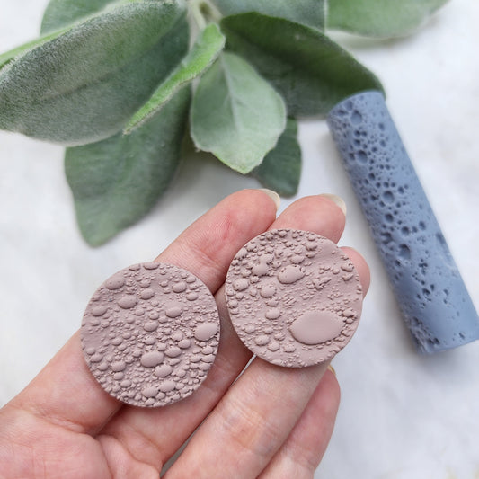 Polymer clay texture roller clay stamp 3D printed embossing "Moon texture"