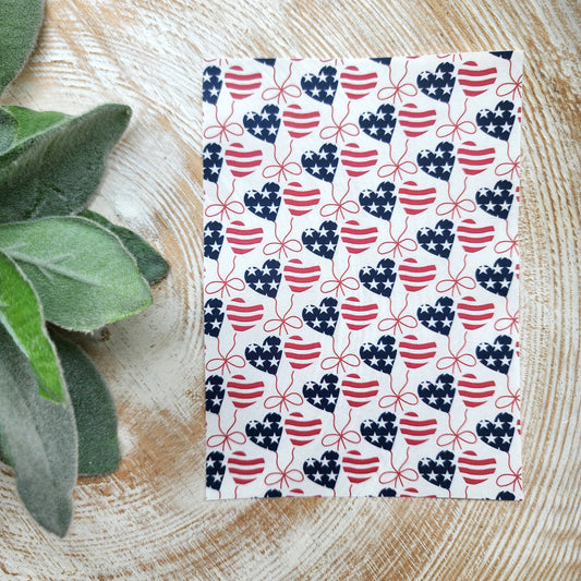 Clay transfer paper / Image transfer paper / Water soluble paper for polymer clay / Patriotic transfer sheet/ Transfer paper for clay