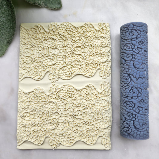 Polymer clay texture roller clay stamp 3D printed embossing "Flower lace"