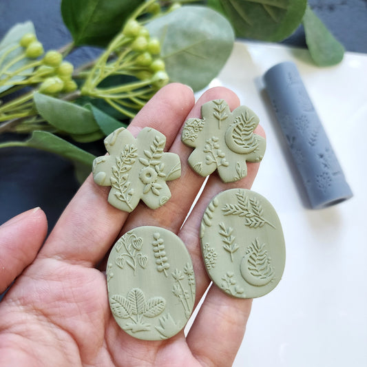 Polymer clay texture roller clay stamp 3D printed embossing