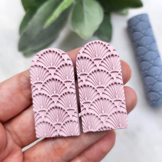 Polymer clay texture roller "Seashell" clay stamp 3D printed embossing