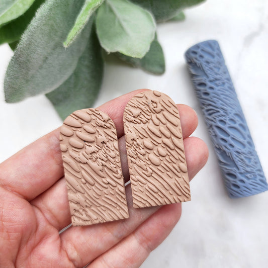 Polymer clay texture roller clay stamp 3D printed embossing "Landscape"