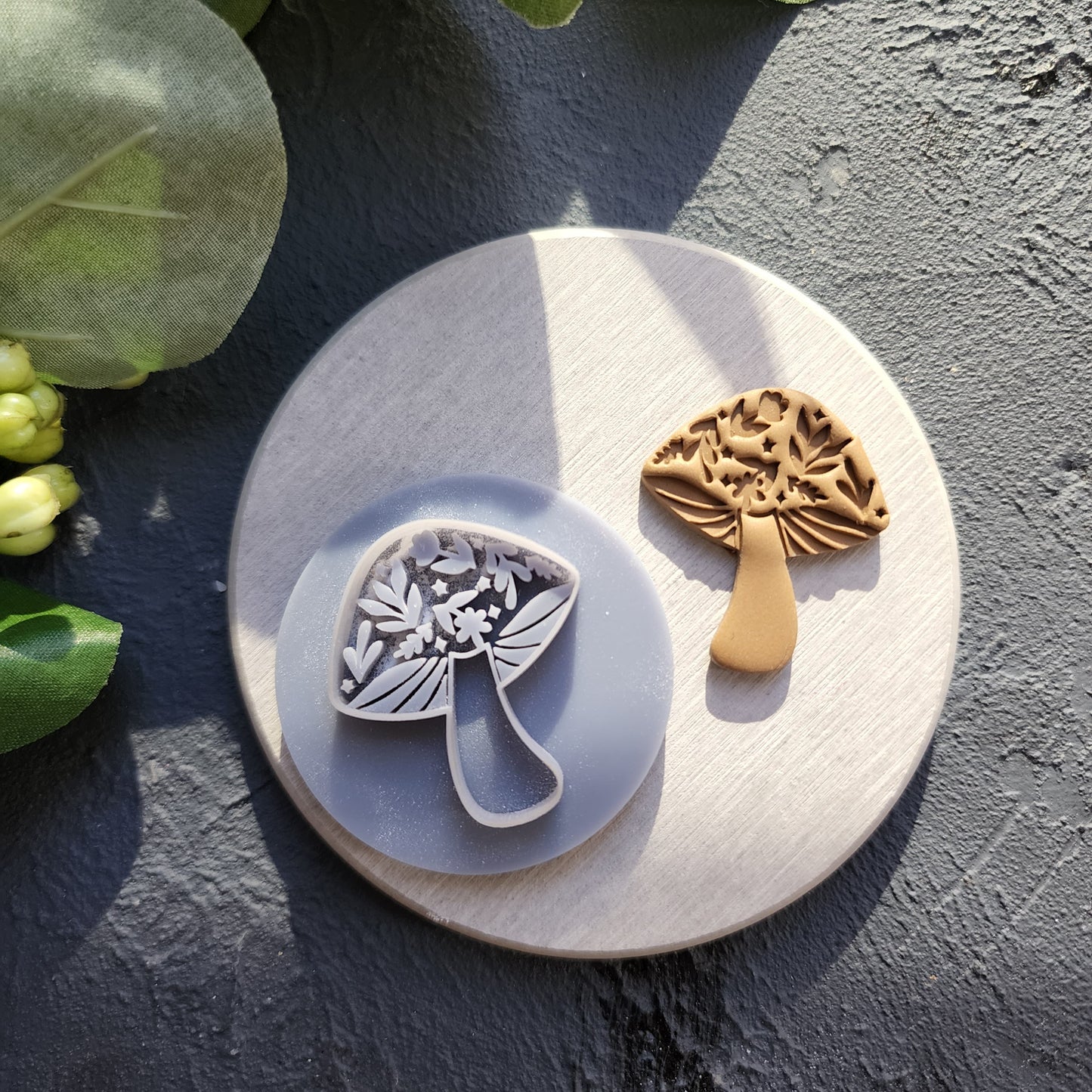 Polymer Clay cutters "Flower Mushroom" Earrings sharp clay cutter / Polymer clay tool / Earrings cutter / Botanical cutter / Jewelry cutter