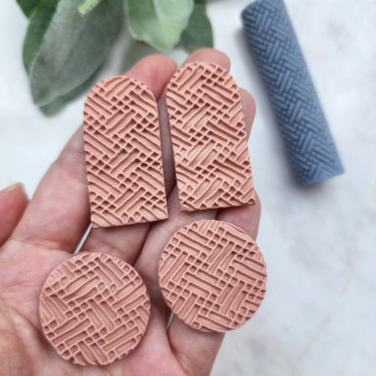 Polymer clay texture roller clay stamp 3D printed embossing Polymer clay tool Vintage pattern roller Organic pattern texture Clay cutters