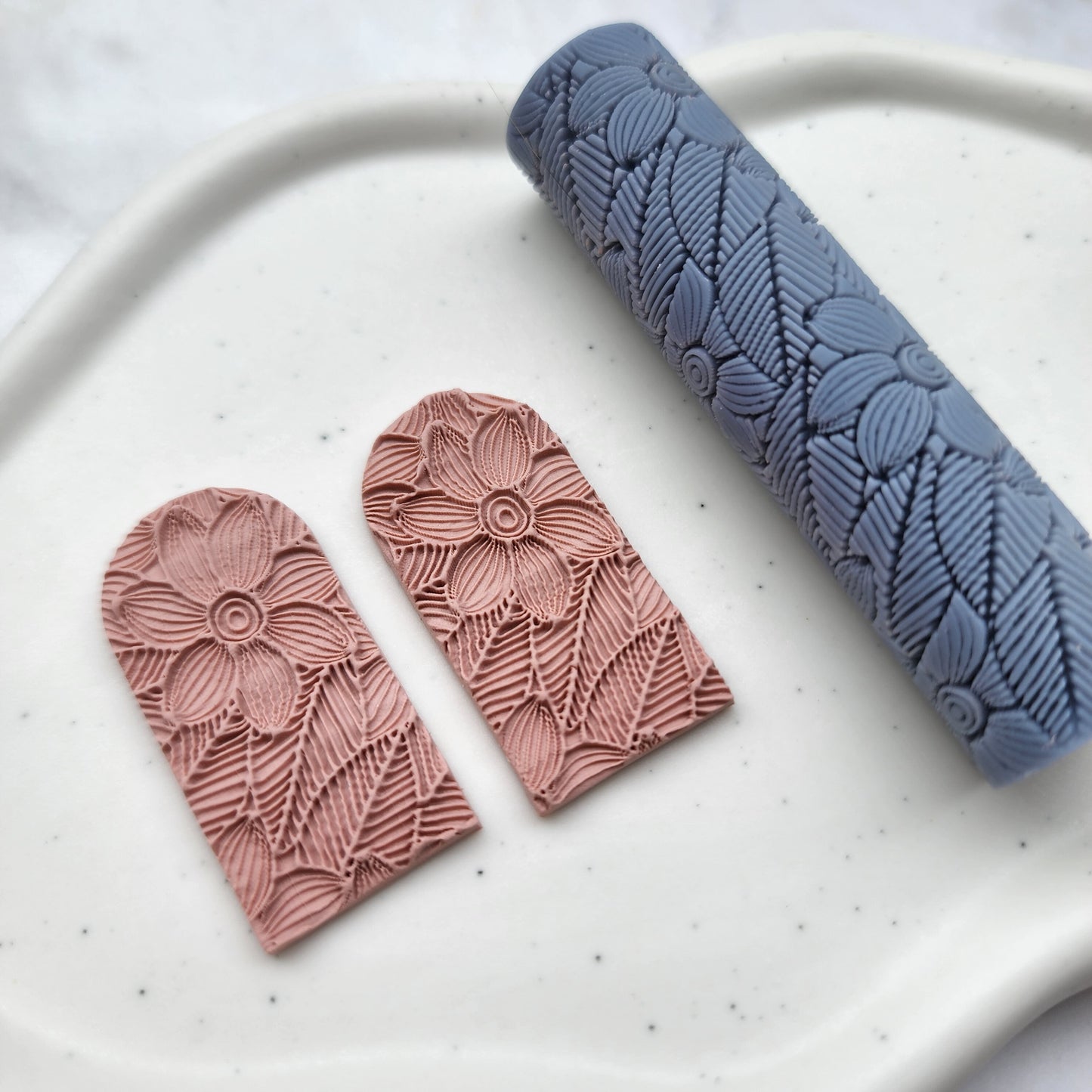 Polymer clay texture roller clay stamp 3D printed embossing Polymer clay tool Vintage pattern roller Flower pattern texture Clay cutters