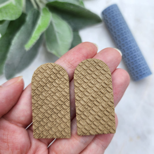 Polymer clay texture roller "Rattan pattern" clay stamp 3D printed embossing