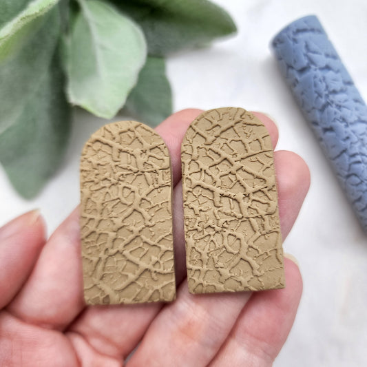 Polymer clay texture roller clay stamp 3D printed embossing "Dry lake bed"