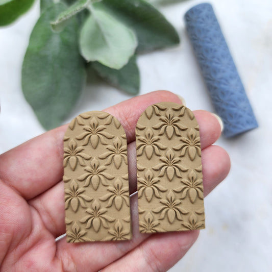 Polymer clay texture roller clay stamp 3D printed embossing Polymer clay tool Vintage pattern roller "Flower pattern" texture Clay cutters