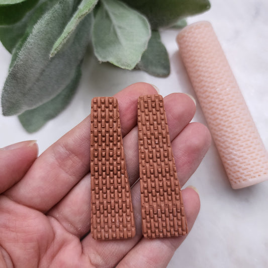 Polymer clay texture roller clay stamp 3D printed embossing tool "Rattan texture" Clay tool Polymer clay supplies Jewelry supplies