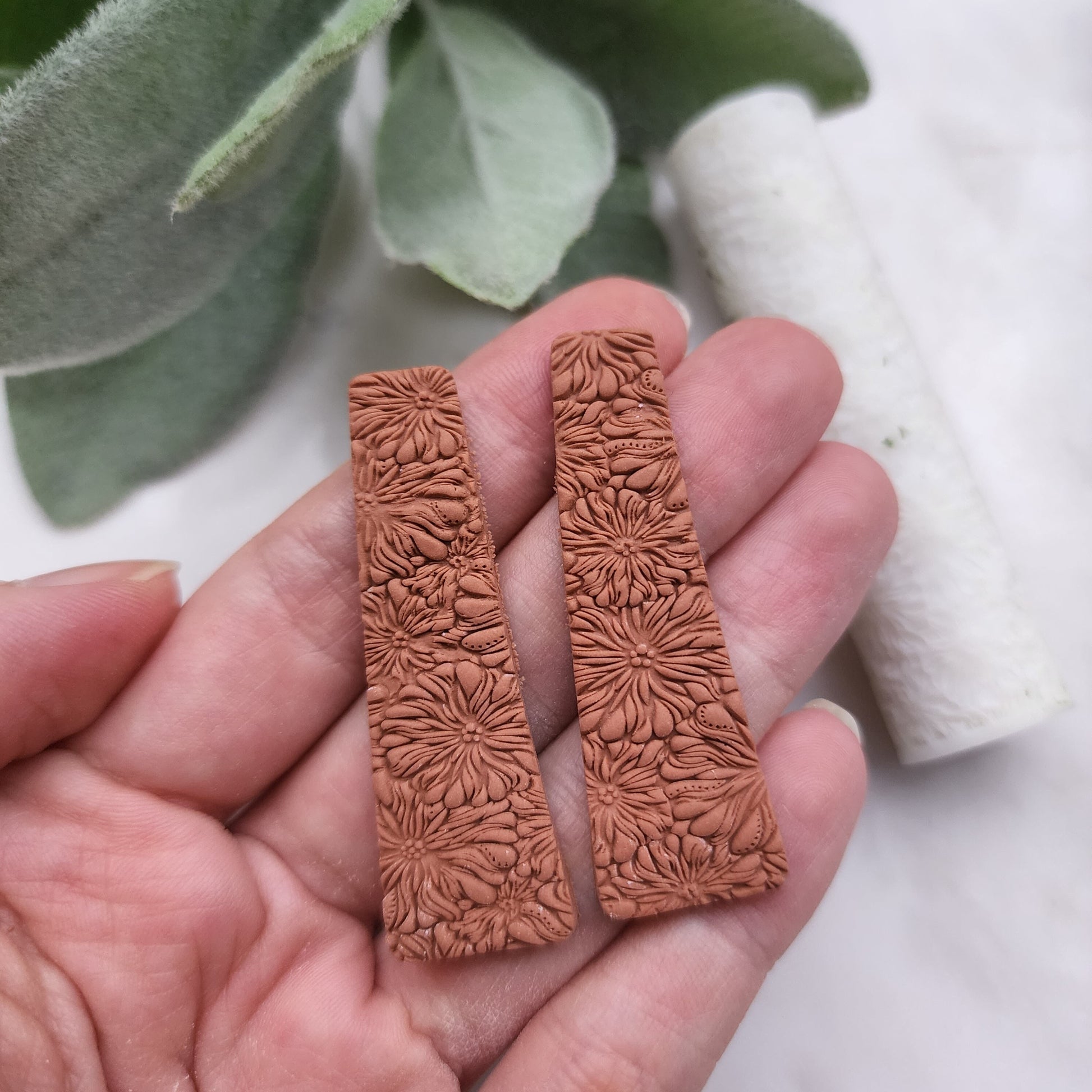 Polymer clay texture roller clay stamp 3D printed embossing tool "Flower floral pattern" Clay tool Polymer clay supplies Jewelry supplies