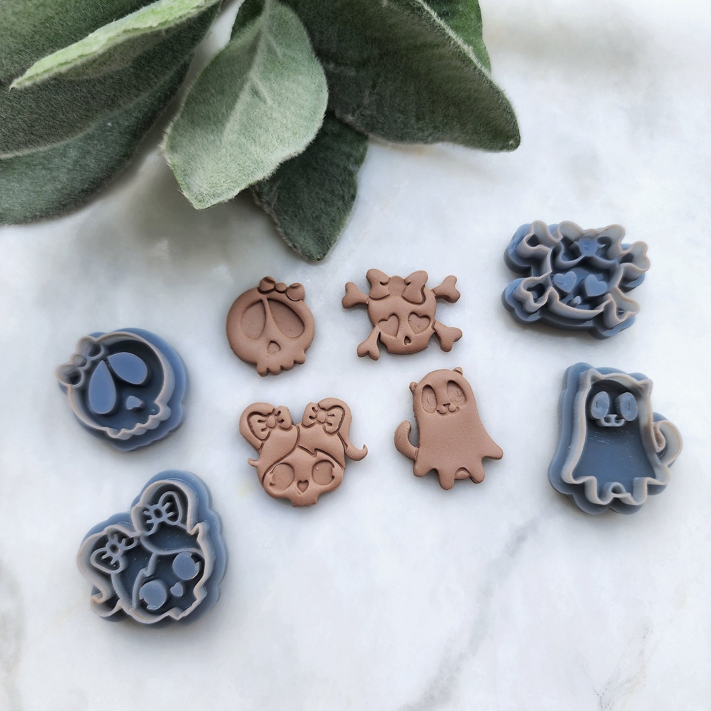 Halloween Polymer Clay cutters Stud earring clay cutters Earrings molds Polymer clay tool Skull girl Cat ghost sharp cutter stamp