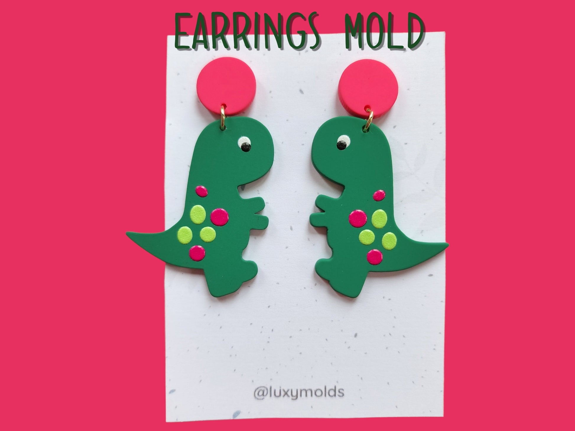 Silicone earrings mold / Silicone epoxy mold / Silicone UV resin molds / Dinosaur earrings silicone jewelry mold / Matte effect earring mold