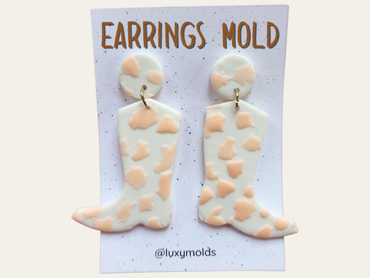 Silicone earrings mold / Silicone epoxy mold / Silicone UV resin molds / Boots earrings silicone jewelry mold / Matte effect earring mold