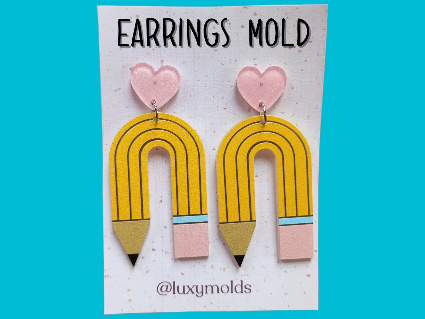 Silicone earrings mold / Silicone epoxy mold / Silicone UV resin molds / Pencil earrings silicone jewelry mold / Matte effect earring mold