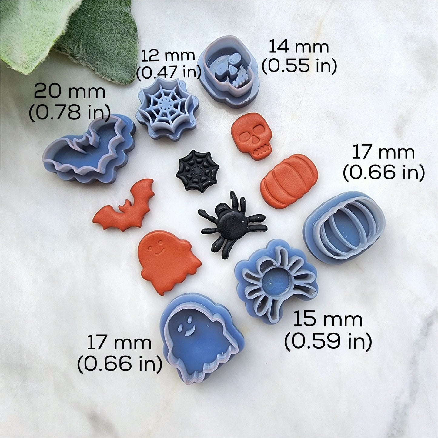 Halloween Polymer Clay cutters Stud earring clay cutters Earrings molds Polymer clay tool Pumpkin Ghost Bat Skull Spider sharp cutter stamp