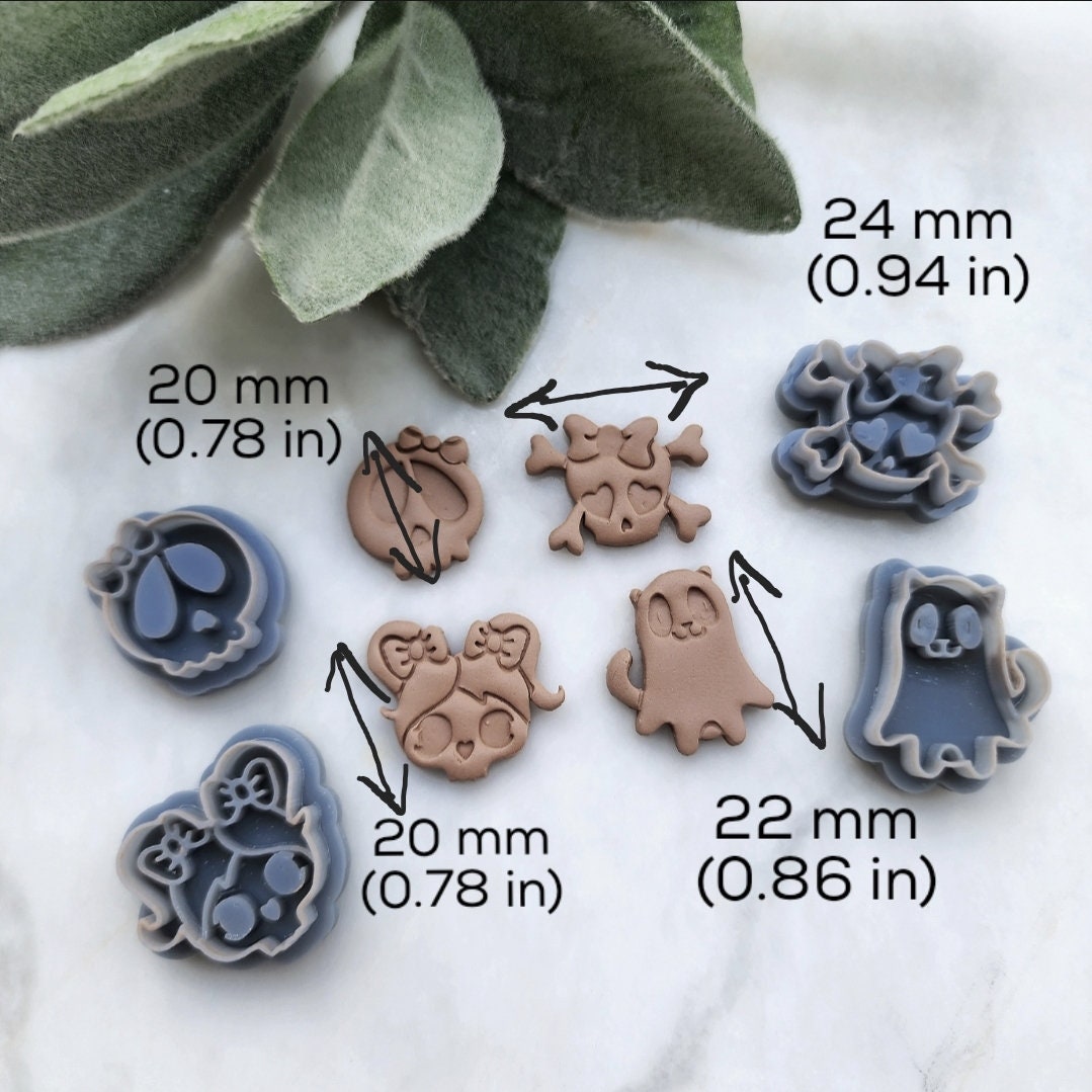 Halloween Polymer Clay cutters Stud earring clay cutters Earrings molds Polymer clay tool Skull girl Cat ghost sharp cutter stamp