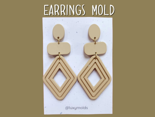 Silicone earrings mold / Silicone epoxy mold / Silicone UV resin molds / Geometry earrings silicone jewelry mold / Matte effect earring mold