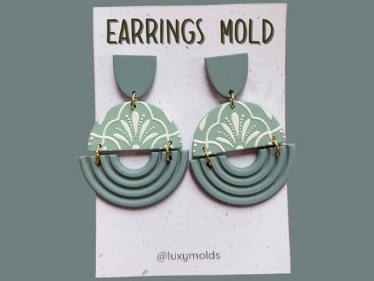 Silicone earrings mold / Silicone epoxy mold / Silicone UV resin molds / Geometry earrings silicone jewelry mold / Matte effect earring mold