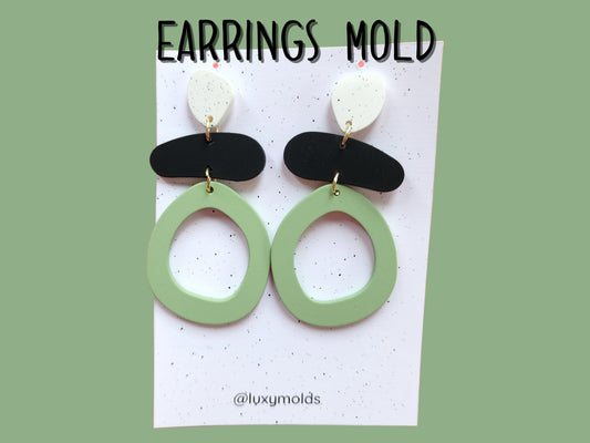 Silicone earrings mold / Silicone epoxy mold / Silicone UV resin molds / Abstract earrings silicone jewelry mold / Matte effect earring mold