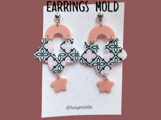 Silicone earrings mold / Silicone epoxy mold / Silicone UV resin molds / Geometry earrings silicone jewelry mold / Matte effect earring mold