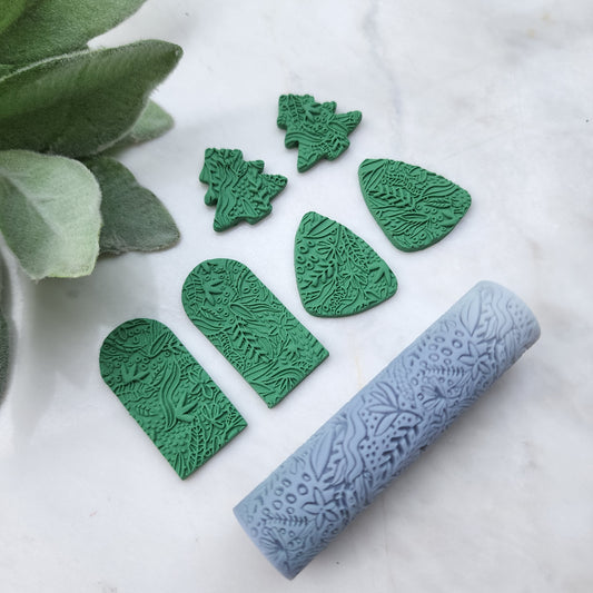 Polymer clay texture roller clay stamp 3D printed embossing Polymer clay tool Flower pattern roller Floral pattern texture Clay cutter