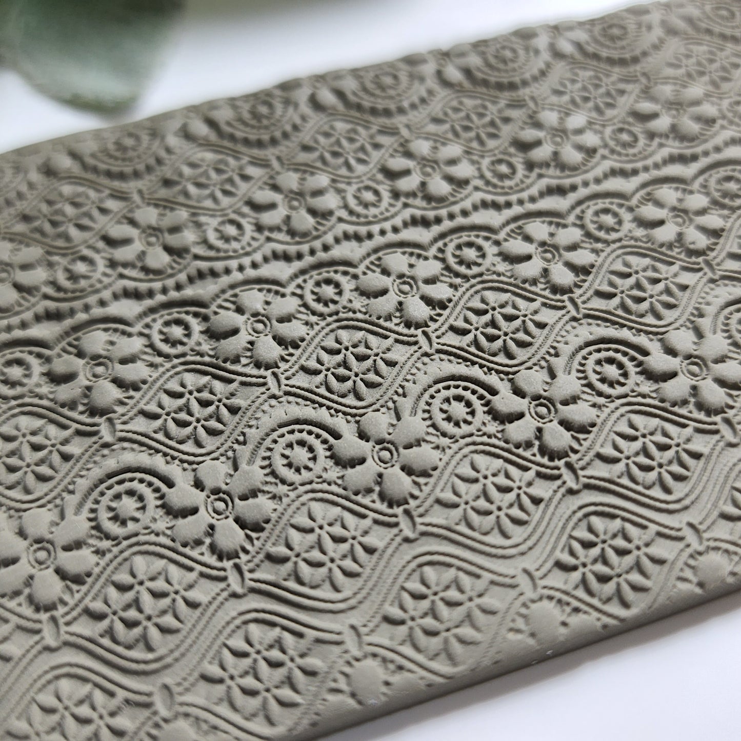 Polymer clay texture roller clay stamp 3D printed embossing Polymer clay tool Vintage pattern roller Lace flower pattern texture Clay cutter