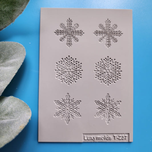 Polymer clay Texture tile Texture mat Clay stamp Polymer clay texture stencils "Winter holiday Snowflake Christmas" T-237