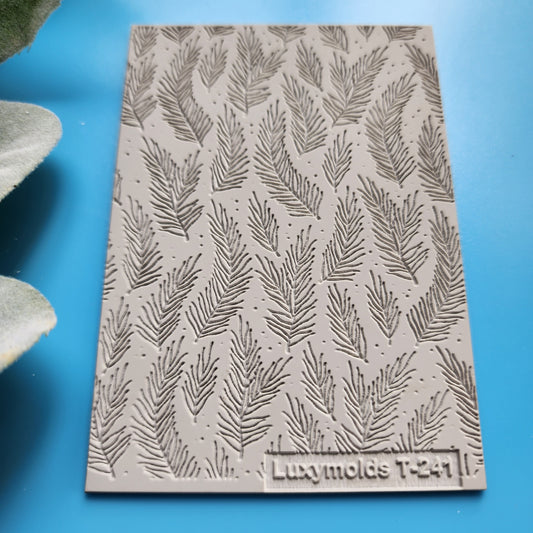 Polymer clay Texture tile Texture mat Clay stamp Polymer clay texture stencils "Winter holiday Spruce Christmas" T-241