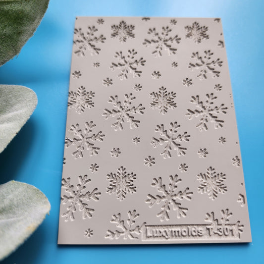 Polymer clay Texture tile Texture mat Clay stamp Polymer clay texture stencils "Winter holiday Snowflake Christmas" T-301