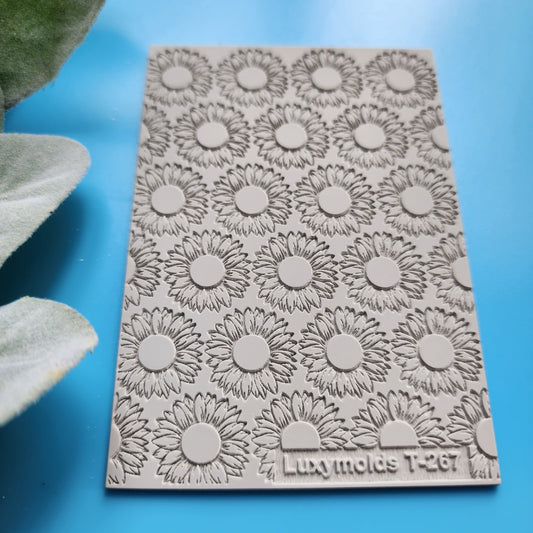 Polymer clay Texture tile Texture mat Clay stamp Polymer clay texture stencils "Flower" design clay texture Rubber mat T-267