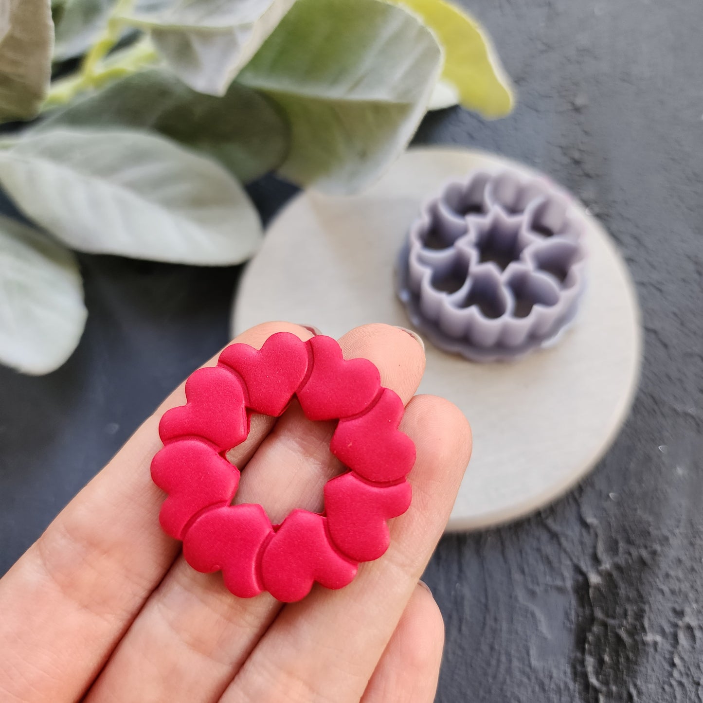 Valentine's day Polymer clay cutter "Heart wreath" Sharp cutters Clay supplies Clay texture Clay tools Polymer clay mold Earrings mold