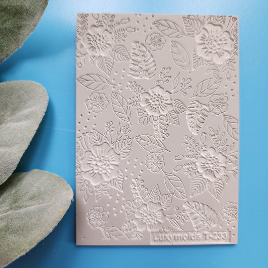 Polymer clay Texture tile Texture mat Clay stamp Polymer clay texture stencils "Flower" design clay texture Rubber mat T-233