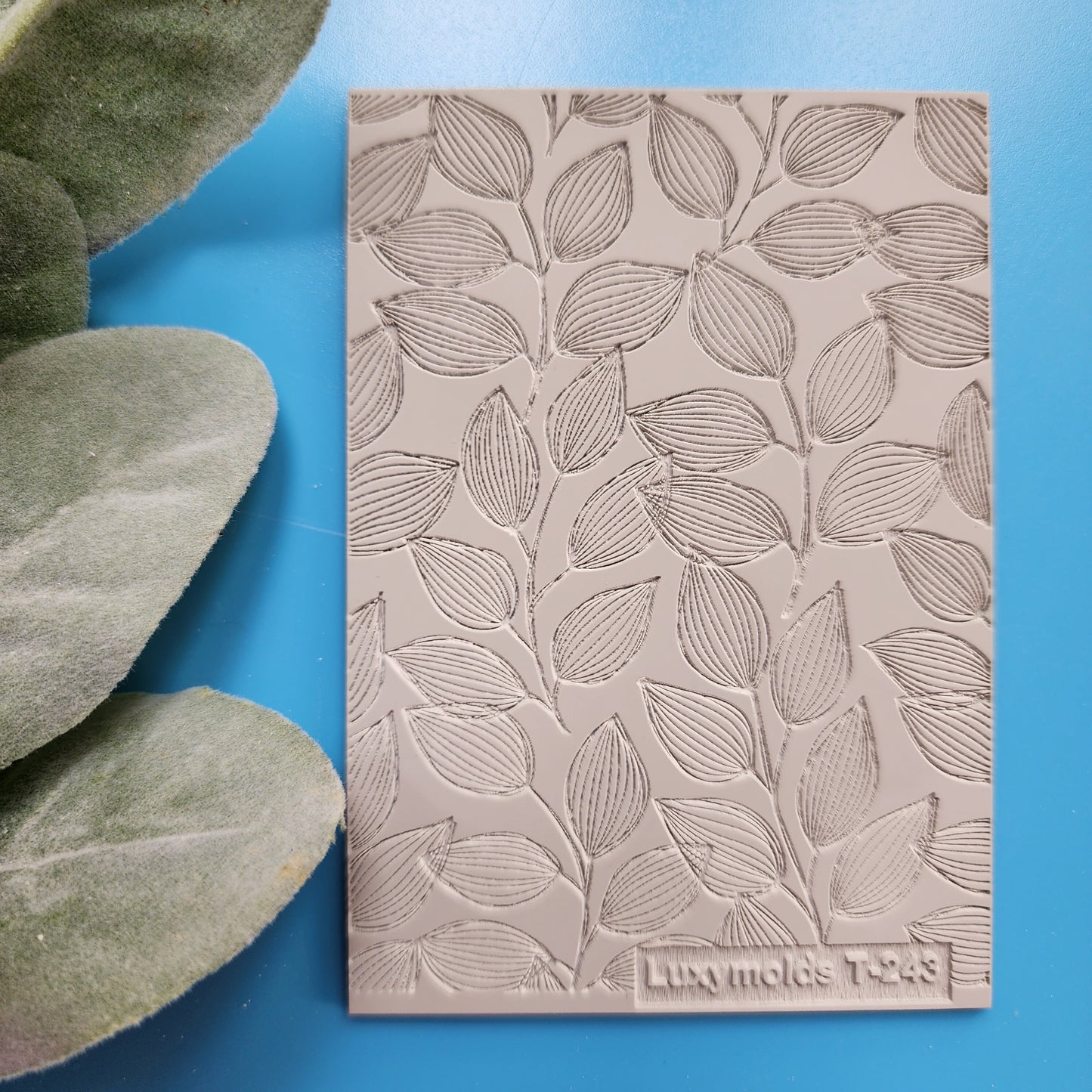 Polymer clay Texture tile Texture mat Clay stamp Polymer clay texture stencils "Leaves Branch" design clay texture Rubber mat T-243