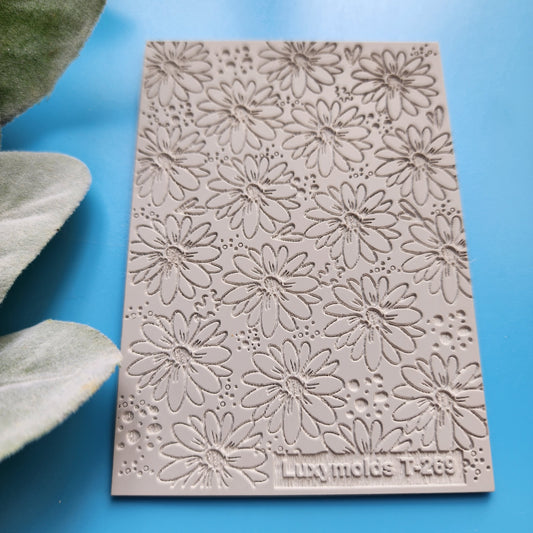 Polymer clay Texture tile Texture mat Clay stamp Polymer clay texture stencils "Flower" design clay texture Rubber mat T-269