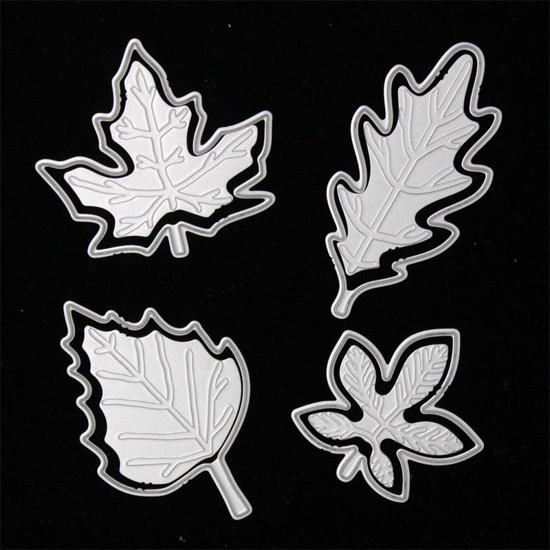 Leaves cutting embossing dies 8 pcs set - Luxy Kraft