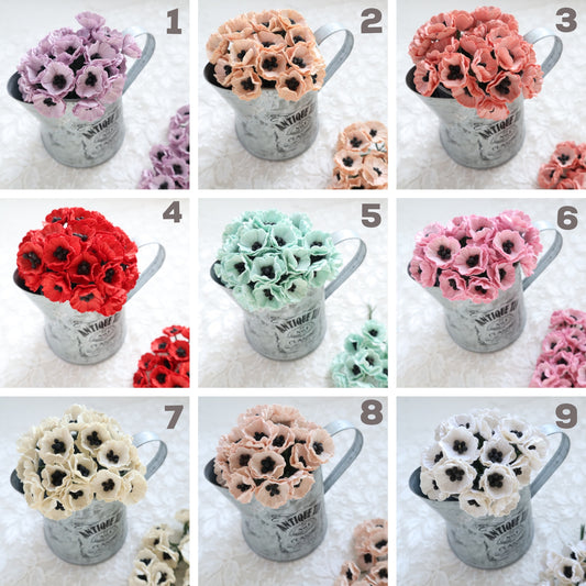 POPPY MULBERRY PAPER FLOWERS 2 CM 10 PCS - Luxy Kraft